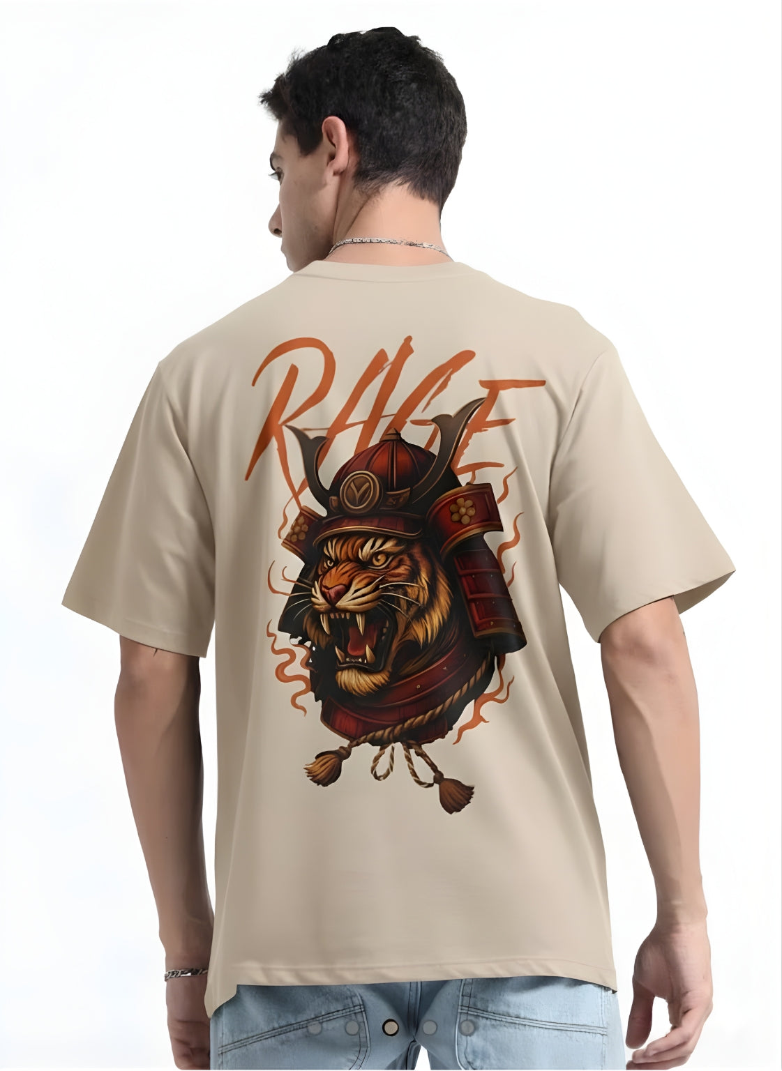 Men’s Rage Off-White 240 GSM Oversized T-Shirt