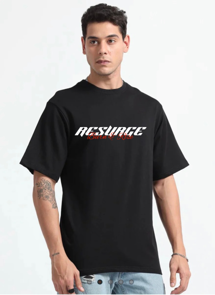 Men’s Keep The Flame Black 240 GSM Oversized T-Shirt