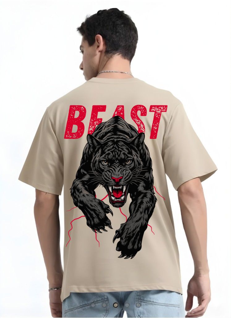Men’s Beast Desert Beige 240 GSM Oversized T-Shirt