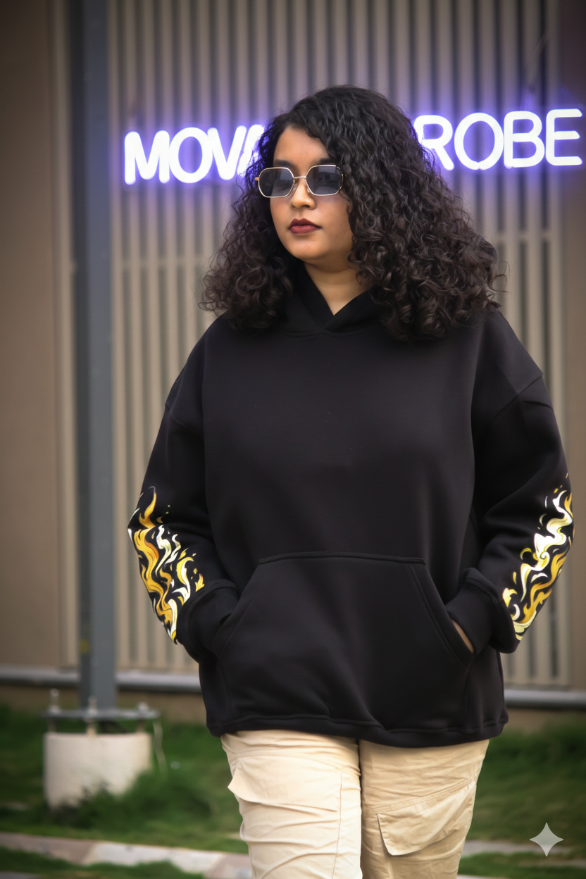 Unisex EAGLE  Printed Black 400 GSM Premium Hoodie