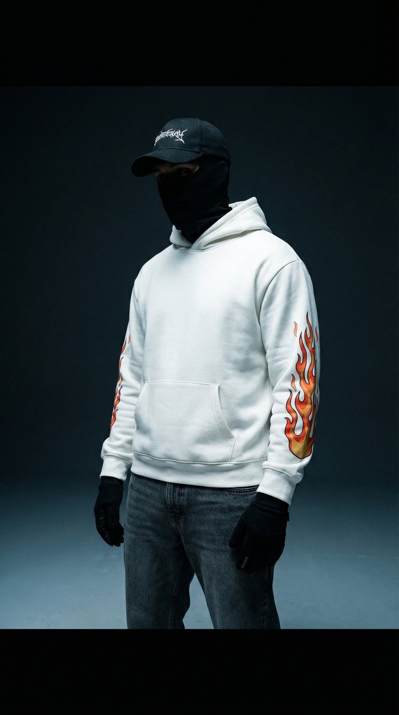 Unisex  EAGLE  Printed White 400 GSM Premium Hoodie